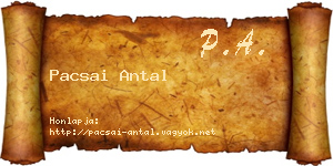 Pacsai Antal névjegykártya